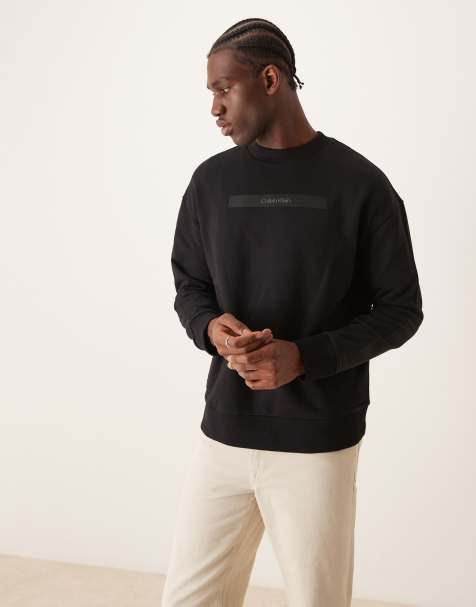 Calvin Klein – Svart sweatshirt med broderad logga - view 1