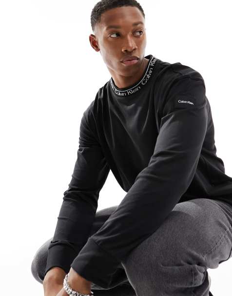 Calvin Klein – Svart t-shirt i unisex-modell med långa ärmar och logga - view 1