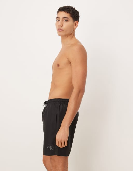 Calvin Klein – Svarta badshorts med text på sidan, 3 av 5