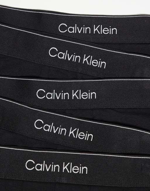 Calvin Klein – Svarta bomullstrunks med stretch och låg midja i 5-pack, 3 av 3