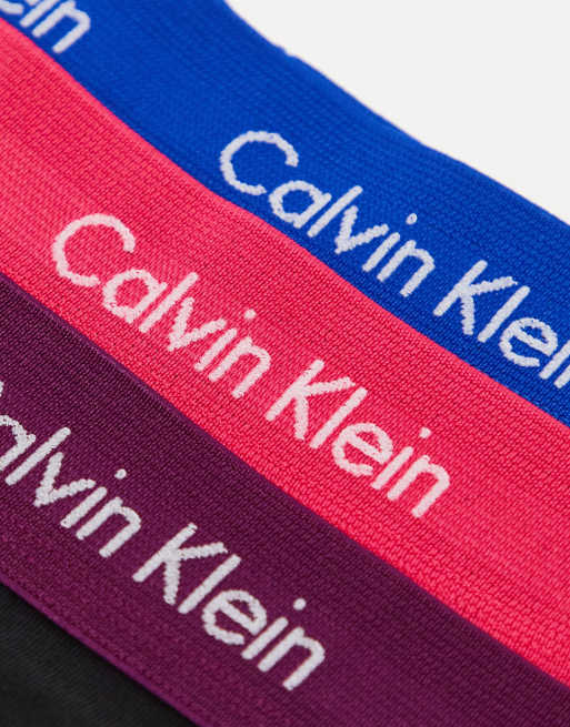 Calvin Klein – Svarta boxershorts med färgade midjeband, 3-pack, 3 av 4