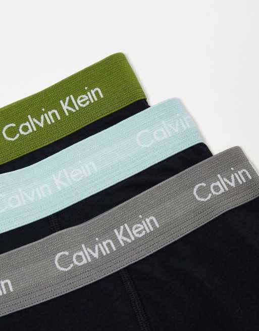 Calvin Klein – Svarta boxershorts med färgade midjeband, 3-pack, 3 av 4