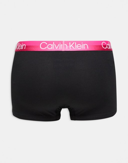 Calvin Klein – Svarta boxershorts med färgade midjeband, 3-pack, 3 av 4