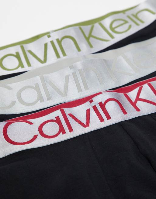 Calvin Klein – Svarta boxershorts med kontrastfärgade midjeband, 3-pack, 3 av 4