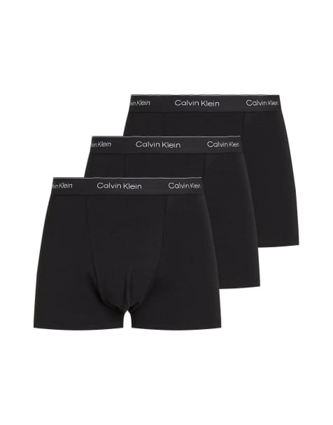 Calvin Klein – Svarta trunks i stretchig bomull med låg midja, 3-pack - view 1