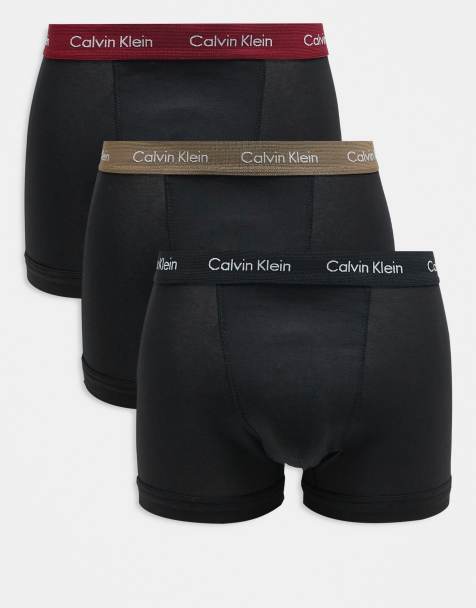 Calvin Klein – Svarta trunks med stretch och färgade midjeband i bomull, 3-pack - view 1