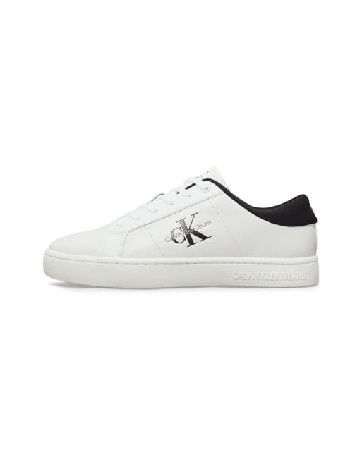 Calvin Klein – Svartvita, klassiska sneakers med kupad sula, 5 av 5