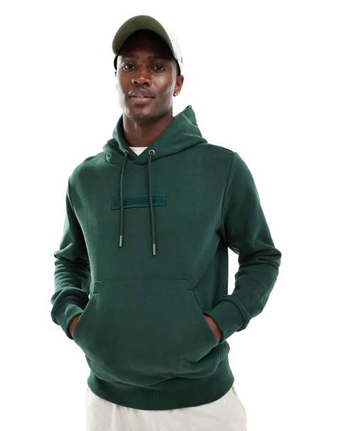 Calvin Klein - Sweat à capuche à logo brodé - Vert moyen - view 1