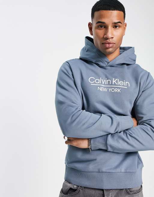 Calvin Klein Sweat capuche avec logo au centre Gris ASOS