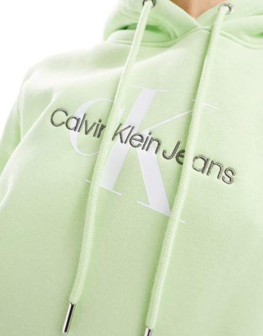 Calvin Klein Sweat à capuche avec monogramme Vert ASOS