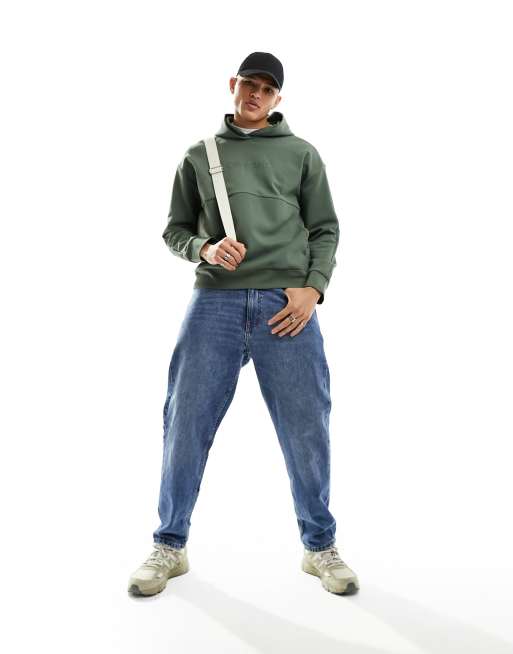 Calvin Klein - Sweat à capuche confortable avec logo embossé - Gris foncé