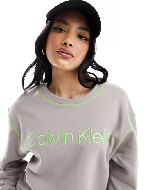 Calvin Klein - Sweat à manches longues - Gris/vert