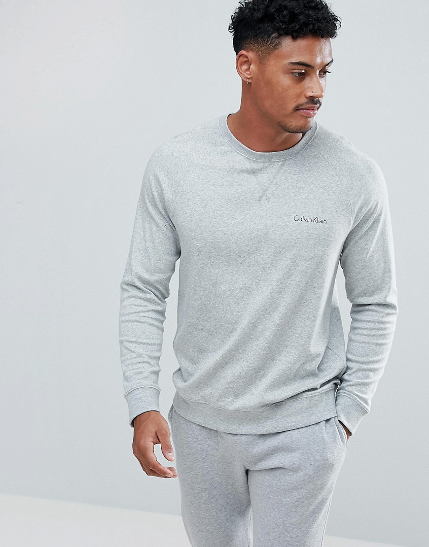 Calvin Klein - Sweater top met lange mouwen in gemêleerd grijs