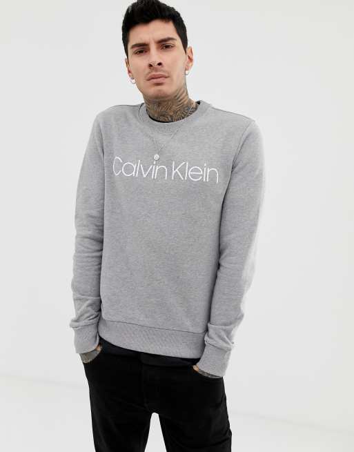 Calvin Klein sweatshirt in light grey | ASOS