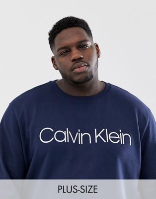 Calvin Klein - Sweatshirt met groot logo in marineblauw