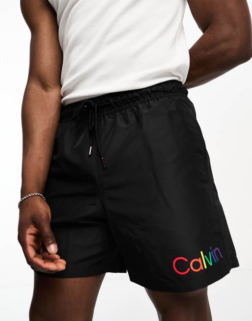 Mens black calvin hot sale klein swim shorts