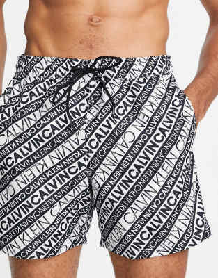 CK Monogram Board Shorts, black