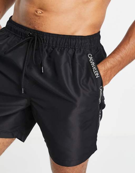 Calvin Klein swim trunks in black with taping ASOS