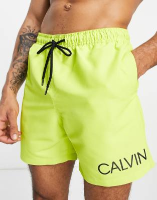 Calvin klein green swim hot sale shorts