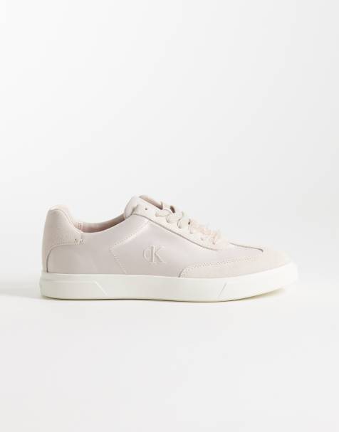 Calvin Klein – Szare buty sportowe z satynową wstawką na podeszwie cupsole - view 1
