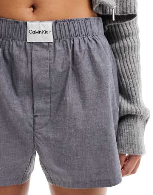 Calvin Klein – Szare dopasowane szorty bokserki z bawełny, 5 z 5