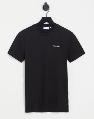 Calvin Klein cotton blend t-shirt with logo in black - BLACK - ASOS Price Checker