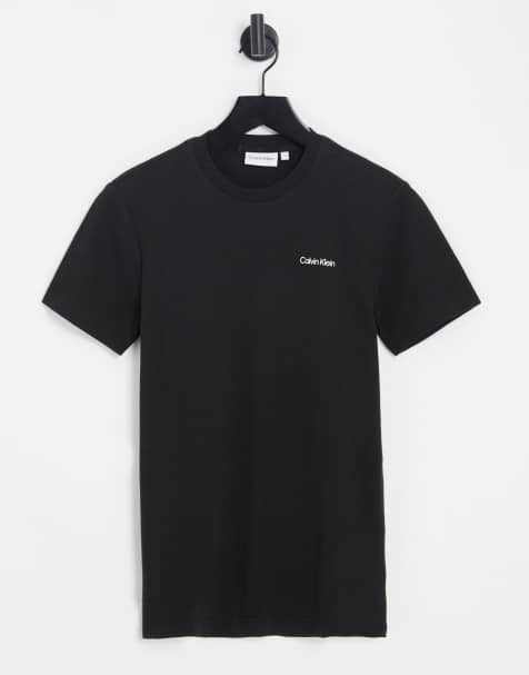 Calvin Klein – T-Shirt aus Baumwollmix in Schwarz mit Logo - BLACK - view 1