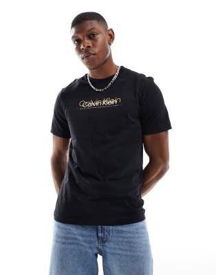 T-shirt avec logo double floqu - Calvin Klein - Modalova