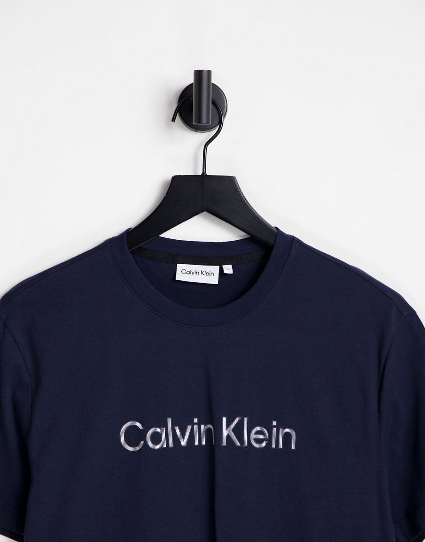 T-shirt blu navy a righe con logo - Calvin Klein T-shirt donna  - immagine3