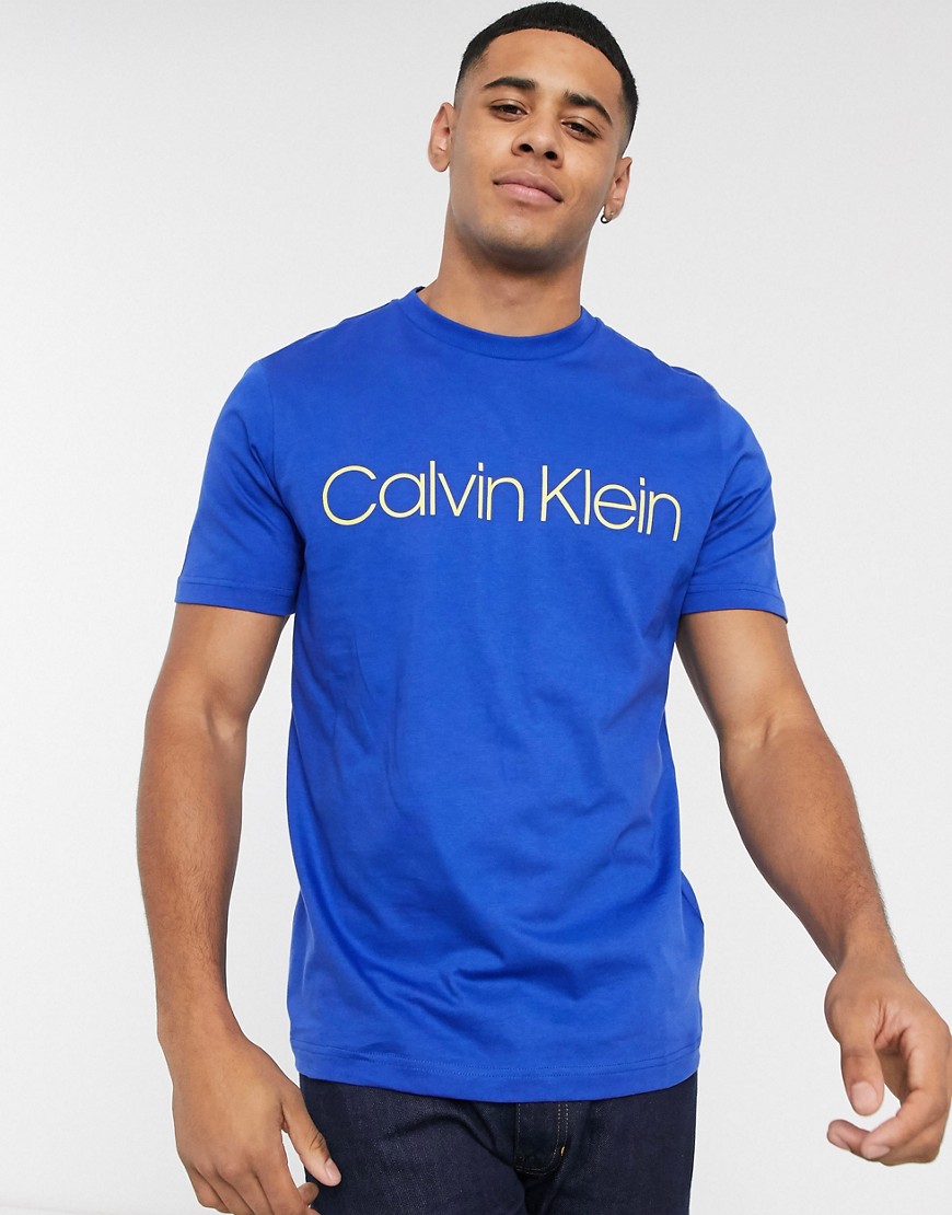 Calvin Klein - T-shirt con logo-Blu