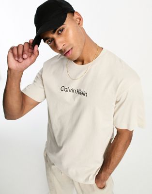 Calvin Klein comfort fit t-shirt in beige - ASOS Price Checker