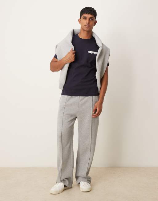Calvin Klein - T-shirt coupe carrée avec logo sur le devant - Bleu marine, 2 de 4