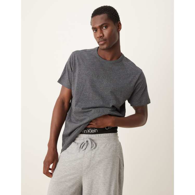 Calvin Klein T-shirt da casa in cotone grigio scuro con logo