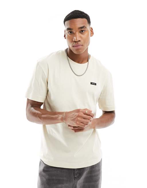 Calvin Klein - T-shirt grigio chiaro in cotone vestibilità comoda