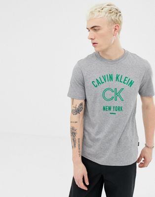 Calvin Klein – T-shirt med logga-Grå