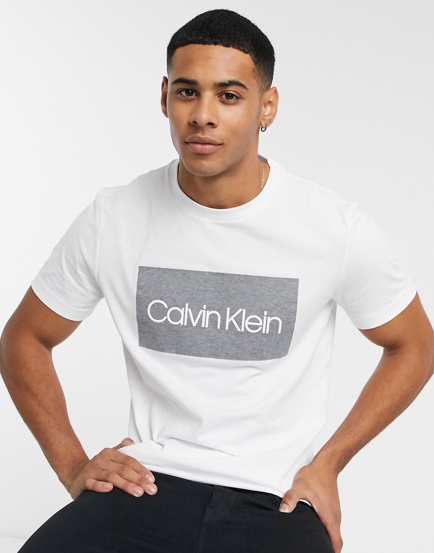 Calvin Klein - T-shirt met geflockt logo-Wit