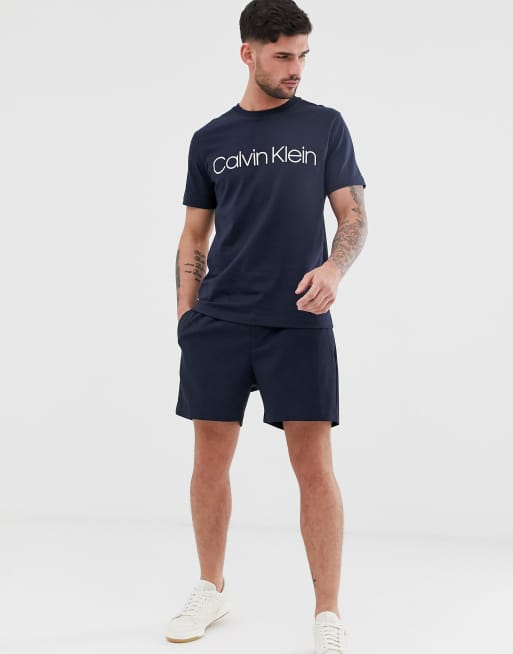 Calvin Klein - T-shirt met logo in marineblauw, 4 van 4