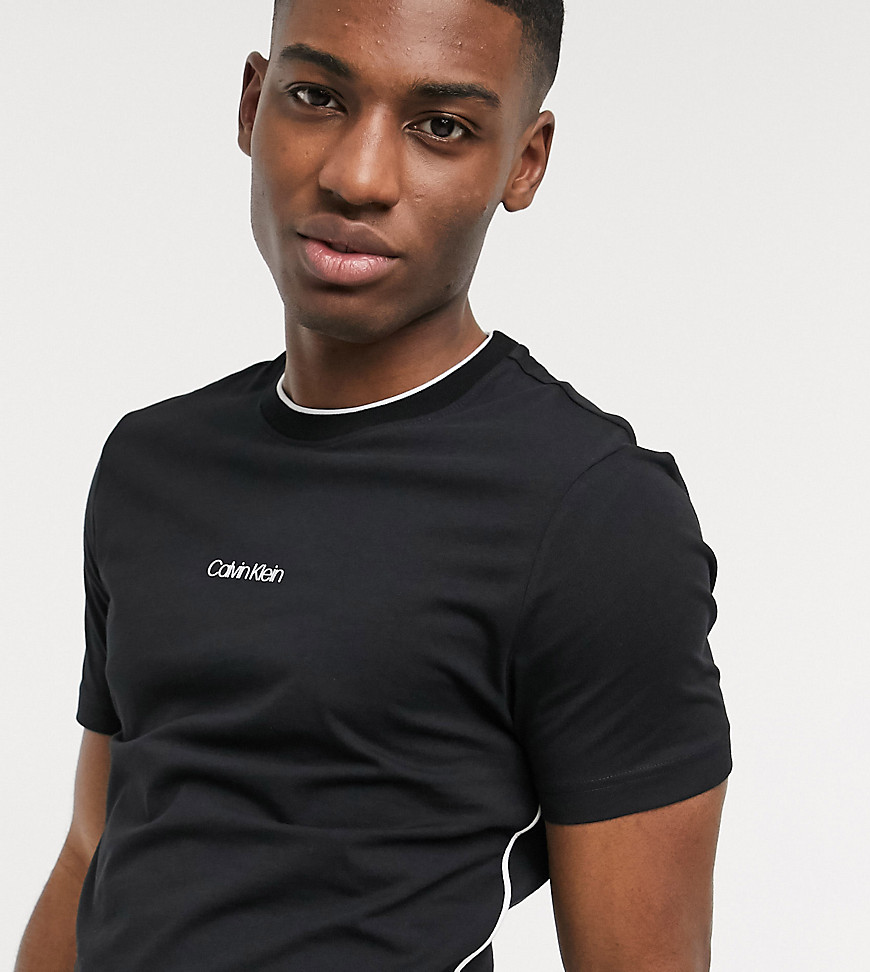 Calvin Klein - T-shirt met logo op de borst in zwart, exclusief bij ASOS