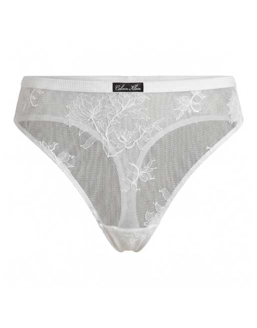 Calvin Klein - tanga de encaje de corte alto en blanco, 4 de 4