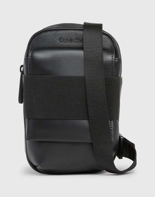 Calvin Klein tech reporter cross body bag in black