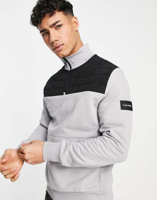 Half zip sweatshirt calvin klein hot sale