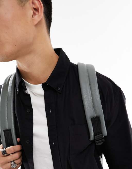 Calvin Klein teck roll top backpack in grey | ASOS