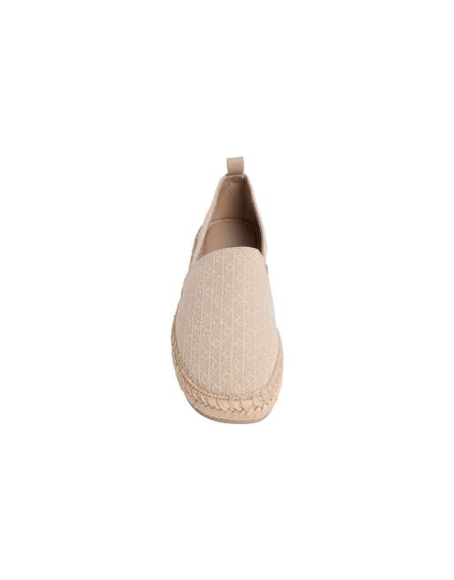 Calvin Klein – Tessa – Espadrilles in Silber-Nerzbraun mit Logo-Emblem, 4 von 5