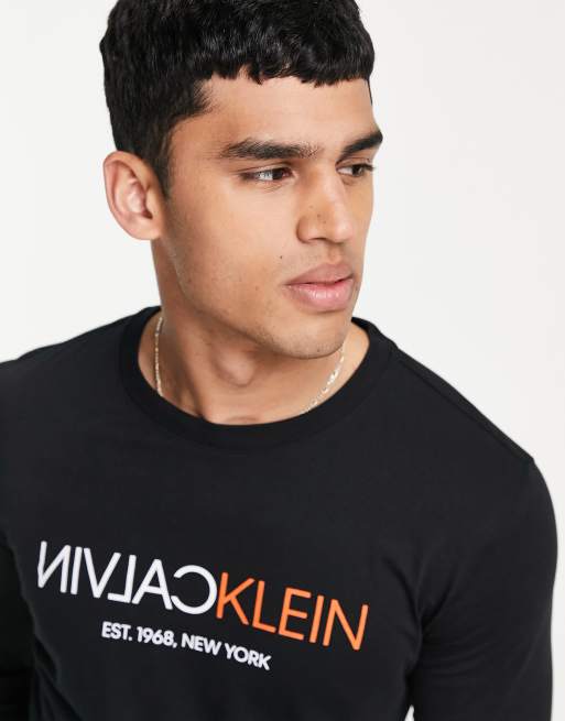 Calvin klein reverse 2024 logo t shirt