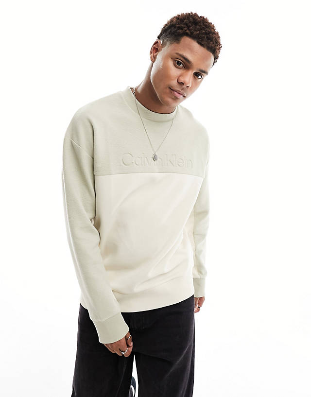 Calvin Klein - textured debossed sweatshirt in cream