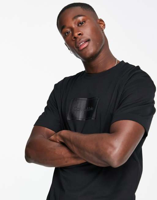 Calvin Klein exclusive to ASOS t-shirt with neck branding detail in black