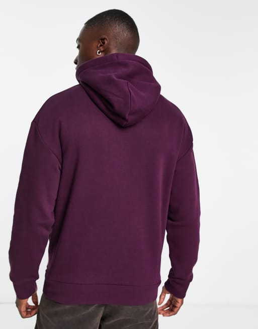 Calvin Klein textured logo box comfort hoodie in burgundy