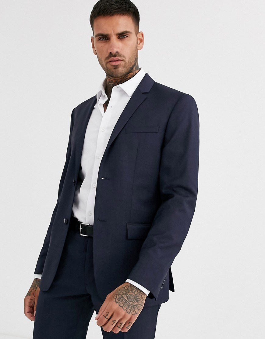 Calvin Klein textured navy suit jacket