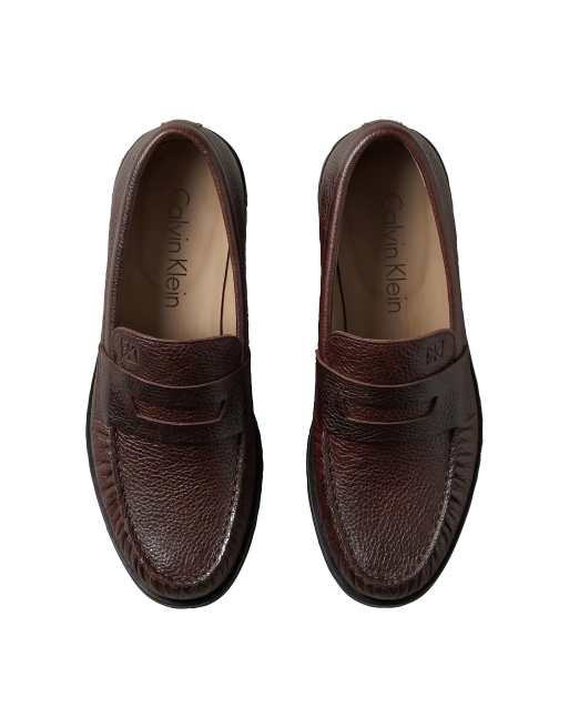 Calvin Klein Theo - mocassins penny plissés marron rocky, 3 de 3
