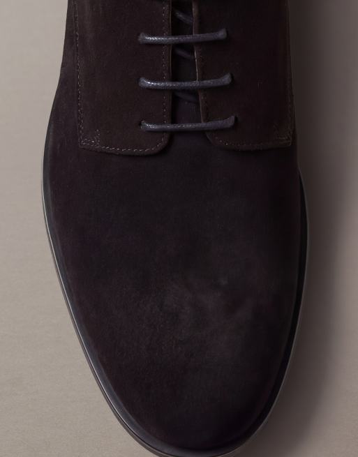 Calvin Klein Theo - suede derby lace-up shoes in triple black, 6 of 6